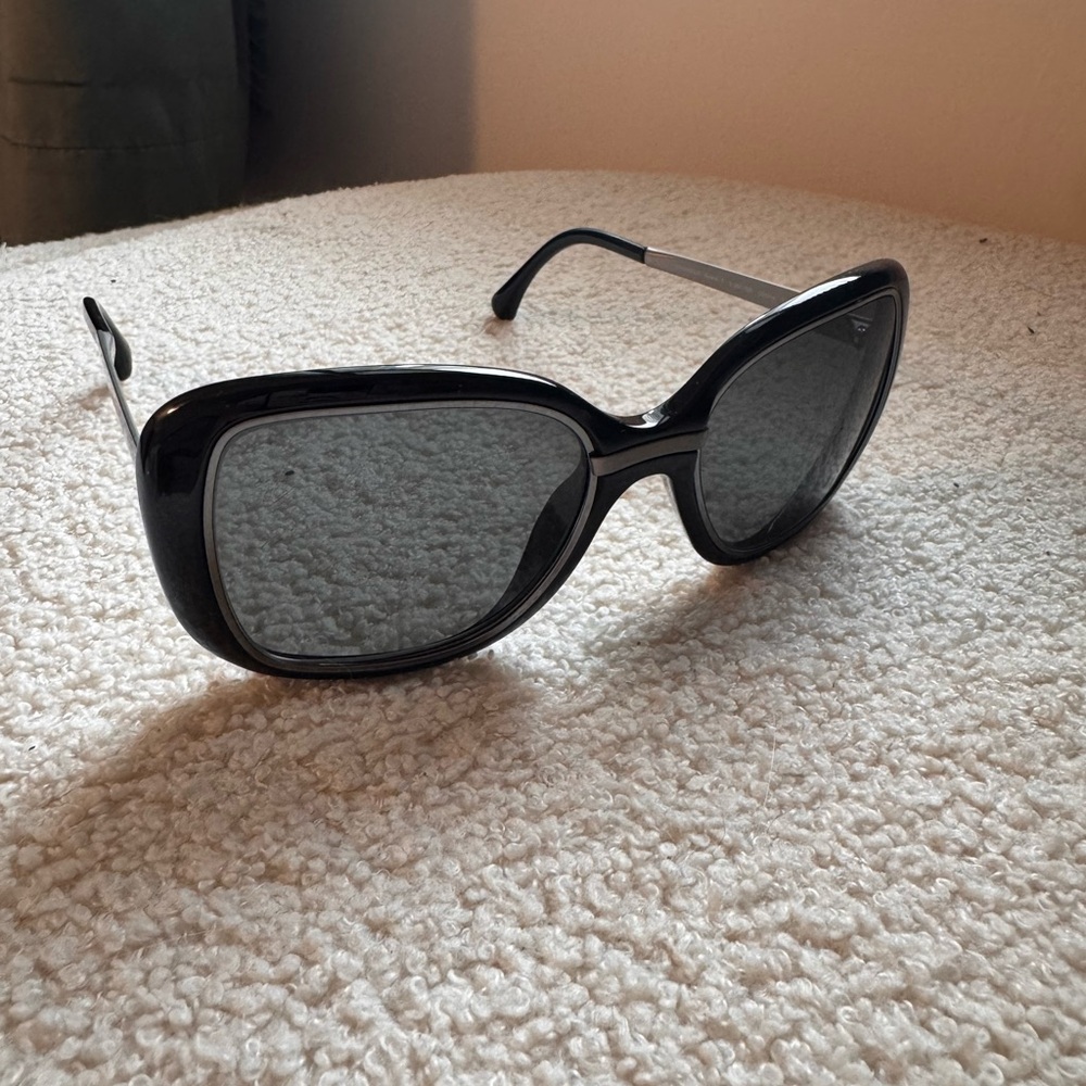 Vintage CHANEL Polarized Black Oversized Sunglasses